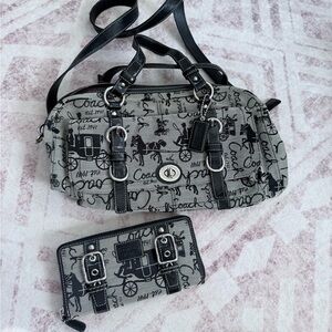 Coach Monochrome Signature Handbag and Wallet